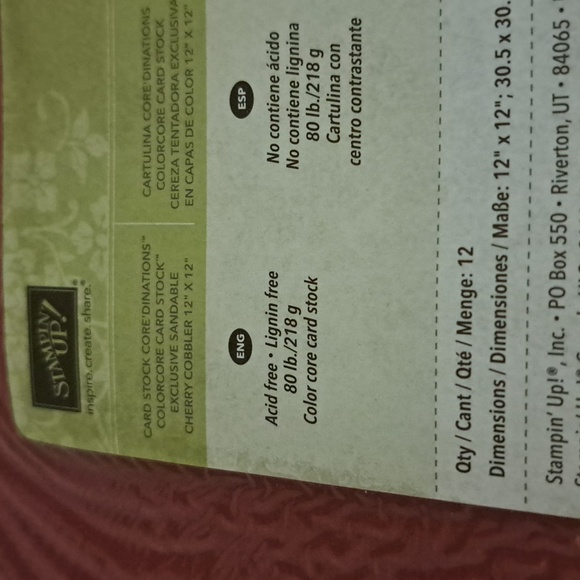 Stampin Up cardstock 12 x 12 36 sheets in 3 packages - Picture 7 of 7